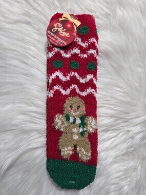 Shine Holiday Gingerbread Slipper Socks